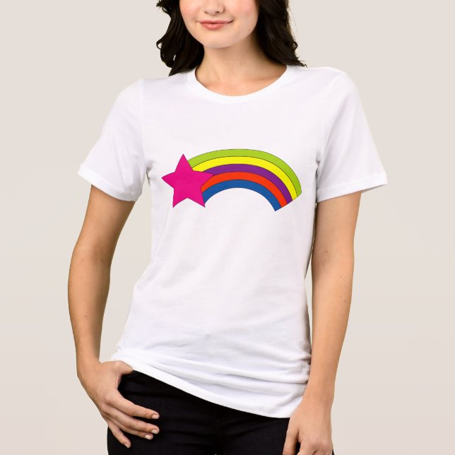 Star Rainbow T-Shirt Tri-Blend Shirt (Front)