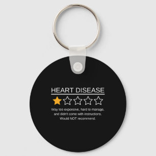 Star Rating Heart Attack Funny Heart Disease Aware Key Ring