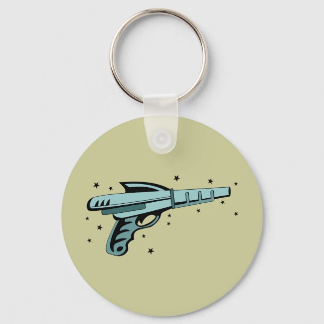 Star Ray Gun Laser Pistol Key Ring (Front)