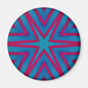 Star Red and Blue Geometric Magnet