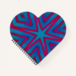 Star Red and Blue Geometric Notebook