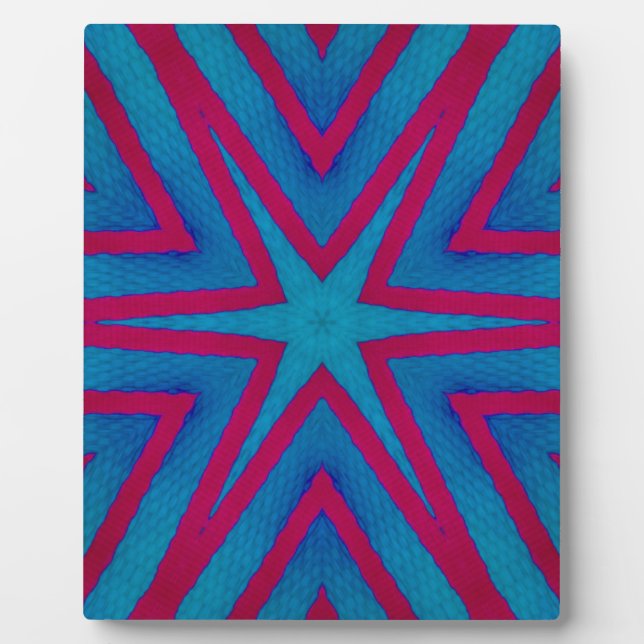 Star Red and Blue Geometric Plaque (Front)