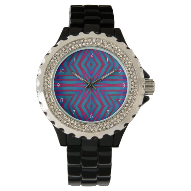 Star Red and Blue Geometric Watch (Front)
