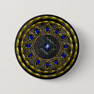 star round mourning 6 cm round badge