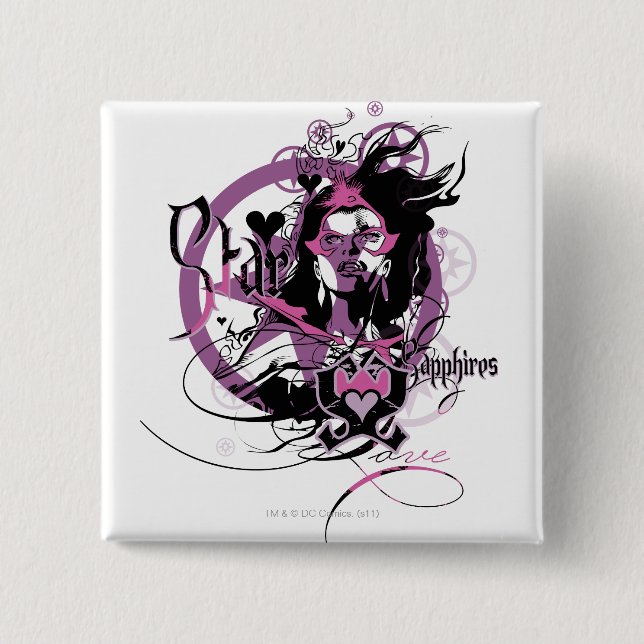 Star Sapphire Graphic 6 15 Cm Square Badge (Front)