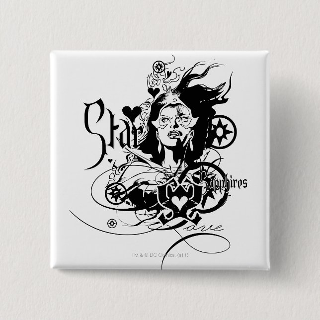 Star Sapphire Graphic 7 15 Cm Square Badge (Front)