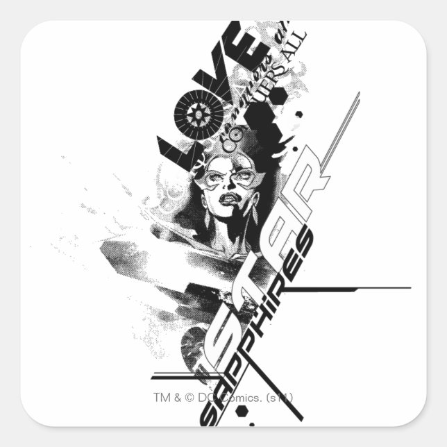 Star Sapphire Graphic 9 Square Sticker (Front)