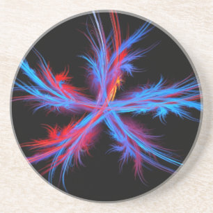 Star Series-15--- Feathery Blue Star Coaster 1 of