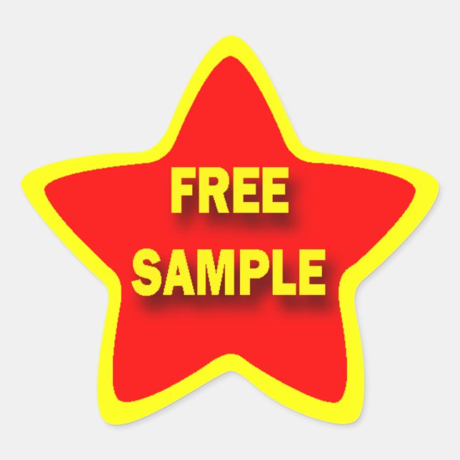 Star Shape FREE SAMPLE Retail Sticker (Front)