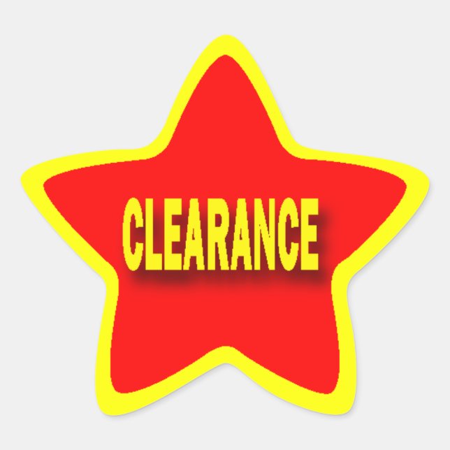 Star Shape Retail Clearance Stickers (Front)