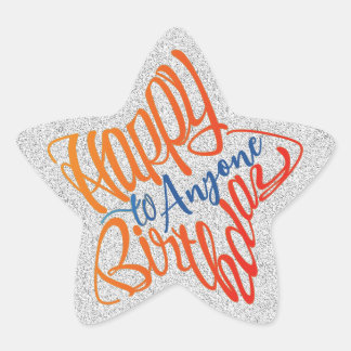 Star-shaped “Happy Birthday” for Anyone Star Sticker
