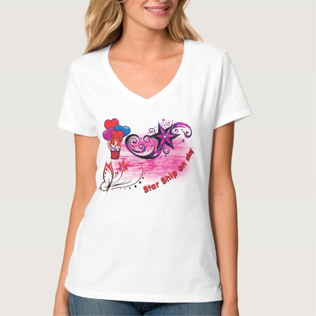 Star Ship Women V-Shirt T-Shirt (Front)