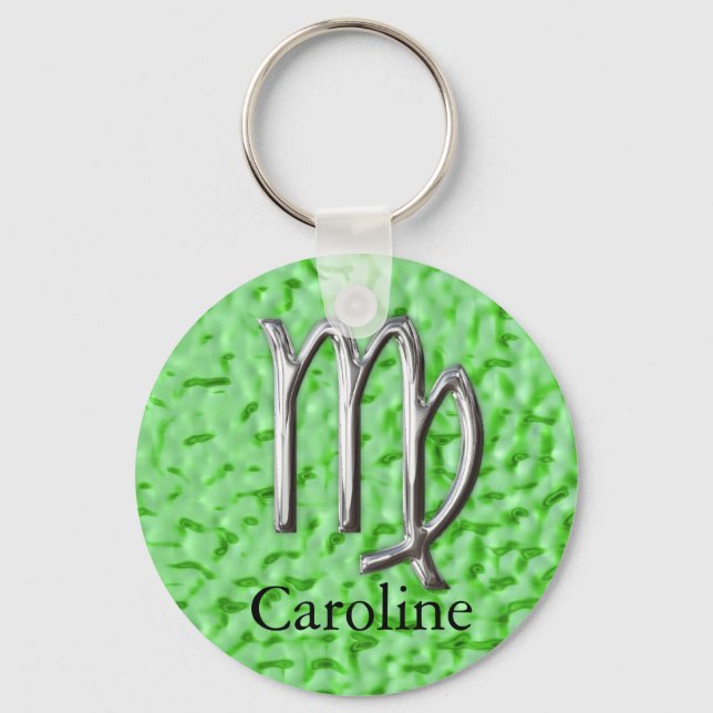 Star Sign Virgo  Zodiac Personalised Key Chain (Front)