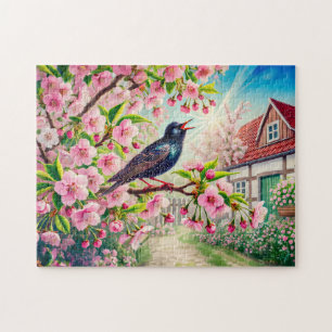 Star Singing in Cherry Tree Illustration Jigsaw Puzzle