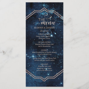 Star Sky Celestial Galaxy Watercolor Wedding Menu