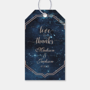 Star Sky Celestial Galaxy Wedding Love & Thanks Gift Tags