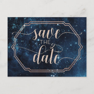 Star Sky Celestial Galaxy Wedding Save the Date Announcement Postcard