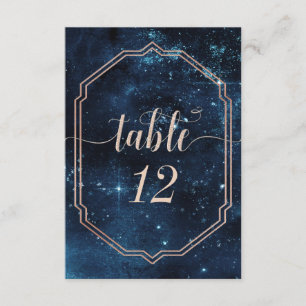 Star Sky Celestial Galaxy Wedding Table Numbers