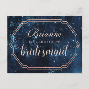 Star Sky Celestial Night Will You Be My Bridesmaid Invitation