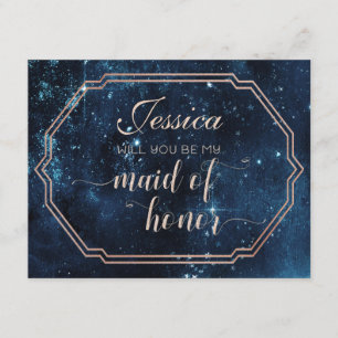 Star Sky Celestial Will You Be My Maid of Honour Invitation
