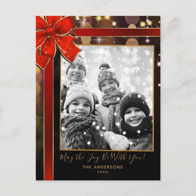 Star Spacey Cosmic Lights Modern Holiday Photo (Front)