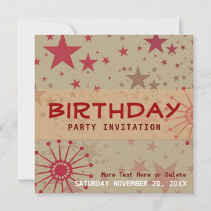 Star Spacey Party Birthday Invitation