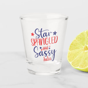 Star Spangled and Sassy Patriotic Celebration Shot Glass