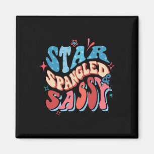 Star Spangled And Sy Independence Day Groovy 4th O Magnet