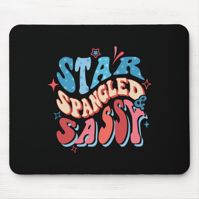Star Spangled And Sy Independence Day Groovy 4th O Mouse Pad (Front)