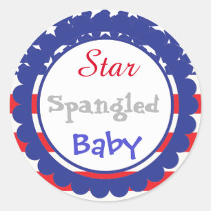 Star Spangled Baby Shower Sticker