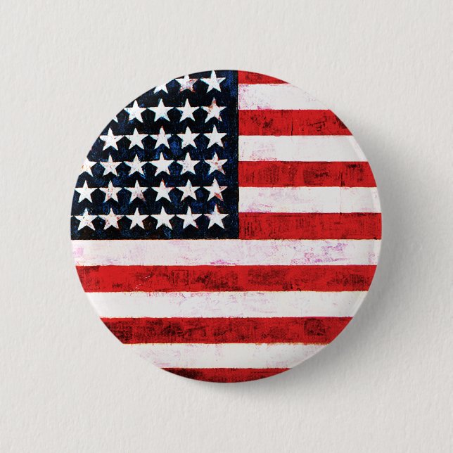 Star Spangled Banner - American Flag 6 Cm Round Badge (Front)