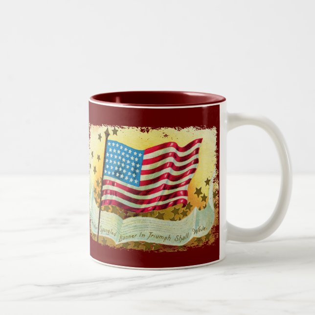 Star Spangled Banner American Flag Coffee Mug (Right)