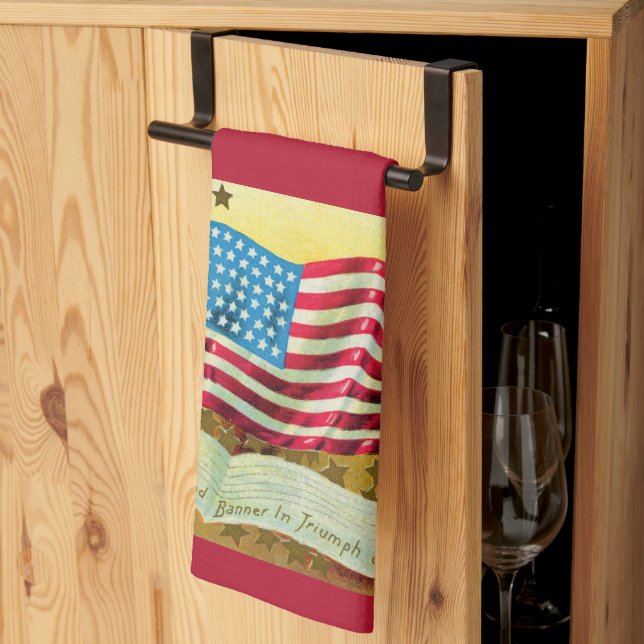 Star Spangled Banner American Flag Kitchen Towel (Thirds Fold)