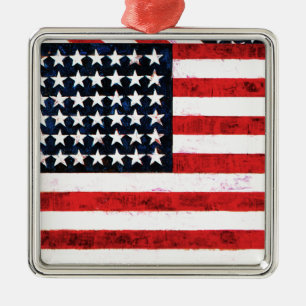 Star Spangled Banner - American Flag Metal Tree Decoration