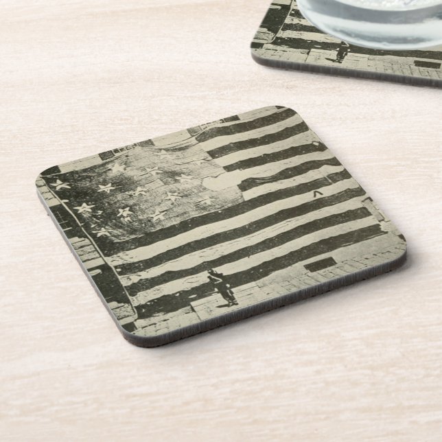 Star Spangled Banner: American Flag on Display Coaster (Left Side)