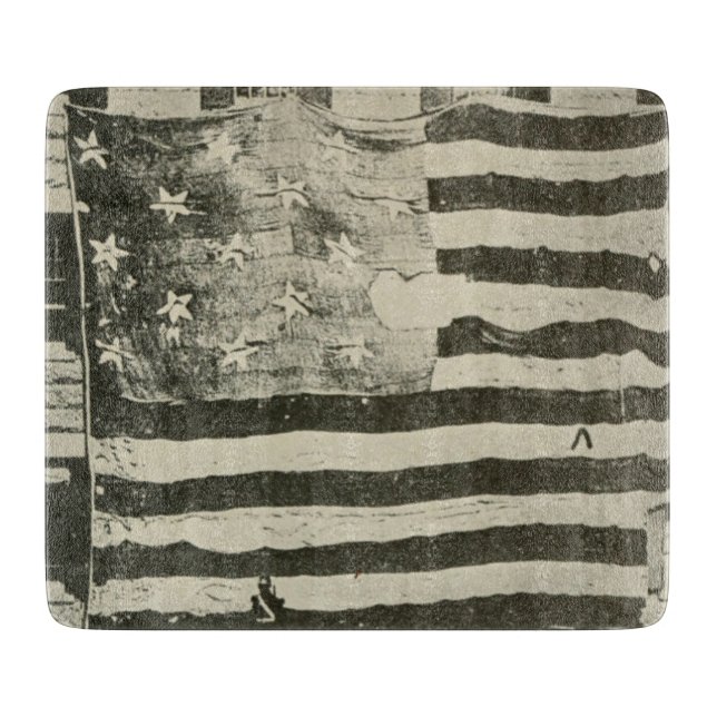 Star Spangled Banner: American Flag on Display Cutting Board (Front)