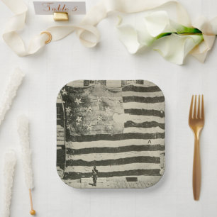 Star Spangled Banner: American Flag on Display Paper Plate