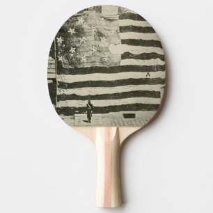 Star Spangled Banner: American Flag on Display Ping Pong Paddle