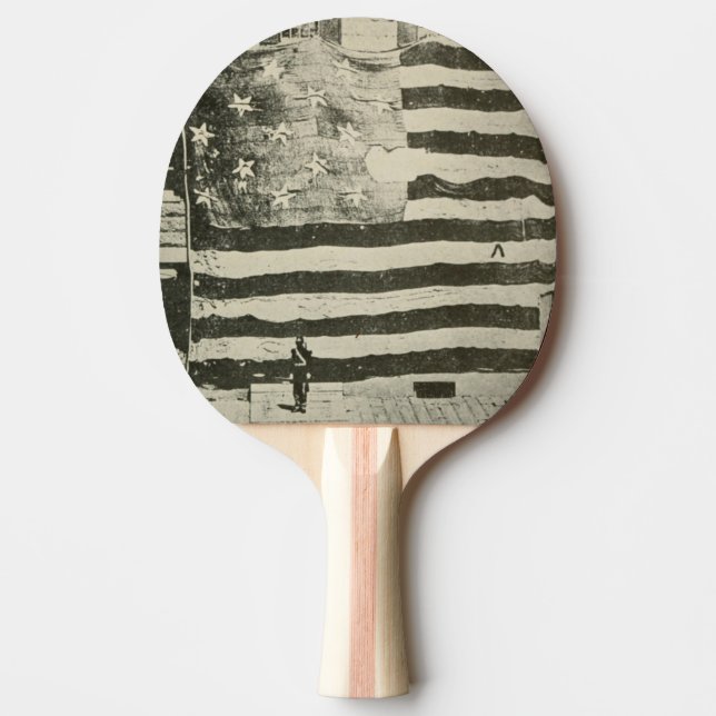 Star Spangled Banner: American Flag on Display Ping Pong Paddle (Front)