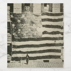 Star Spangled Banner: American Flag on Display Wine Label