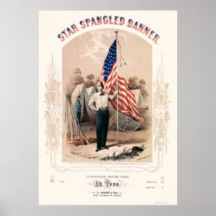 Star Spangled Banner Lithograph by P.S. Duval 1861 Poster