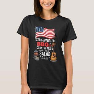 Star Spangled BBQ Country Music Salad 4th Of July T-Shirt