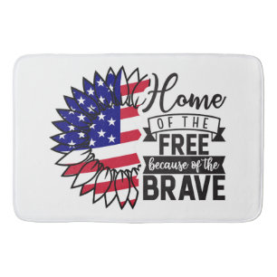 Star-Spangled Bloom: A Tribute to Freedom Bath Mat