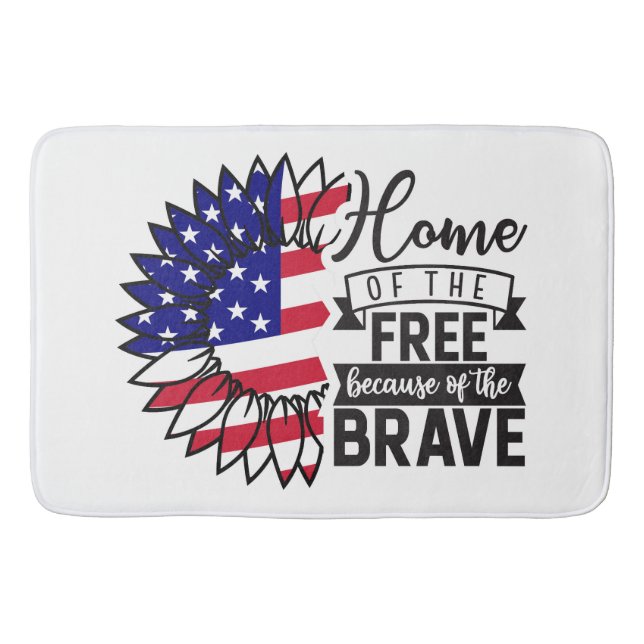 Star-Spangled Bloom: A Tribute to Freedom Bath Mat (Front)