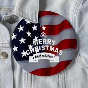 Star-Spangled Christmas: Celebrate the Season 6 Cm Round Badge