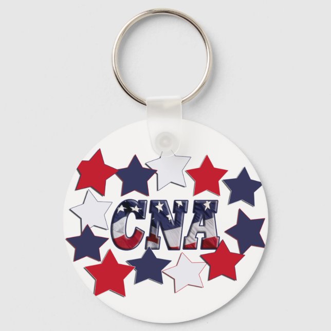 STAR SPANGLED CNA - CERTIFIED NURSE ASSISTANT KEY RING (Front)