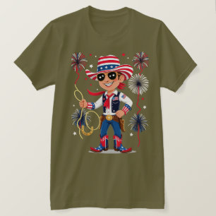 Star-Spangled Cowboy – 4th of July Celebration Des T-Shirt