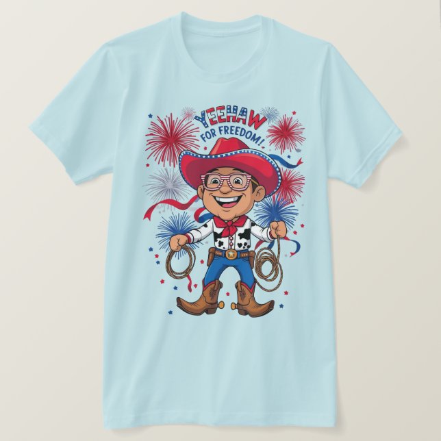 Star-Spangled Cowboy – 4th of July Celebration Des T-Shirt (Design Front)