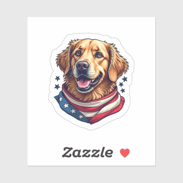 Star Spangled Golden Retriever Vintage Tee (Sheet)