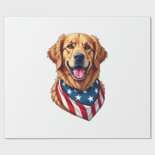 Star Spangled Golden Retriever Vintage Tee 4 Wrapping Paper